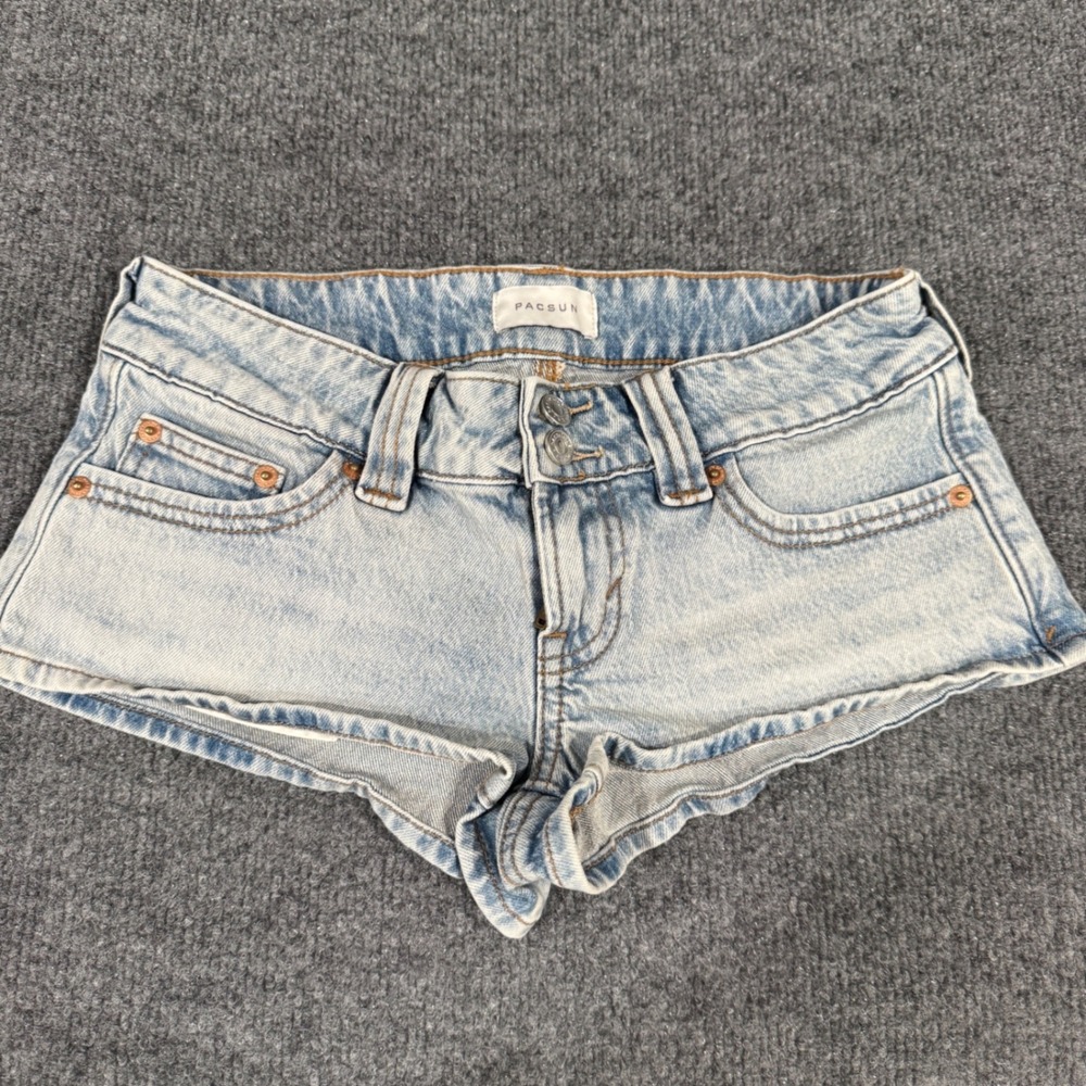 PacSun Tatum Ultimate Micro Short Light Wash Low Rise Denim Shorts 23